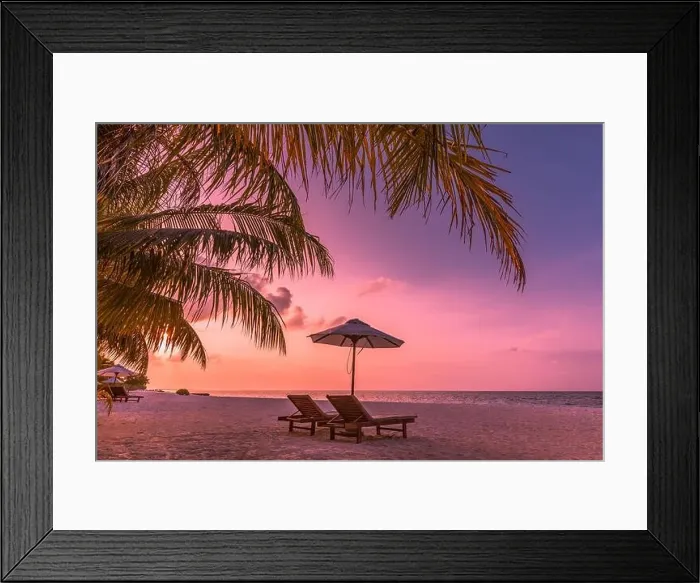 Framed Print : Beautiful beach. Chairs on the sandy beach near the sea. Summer holiday and vacation concept for tourism. Tranquil scenery, relaxing beach, wonderful Framed Print : Beautiful beach. Chairs on the sandy beach near the sea. Summer holiday and vacation concept for tourism. Tranquil scenery, relaxing beach, wonderful