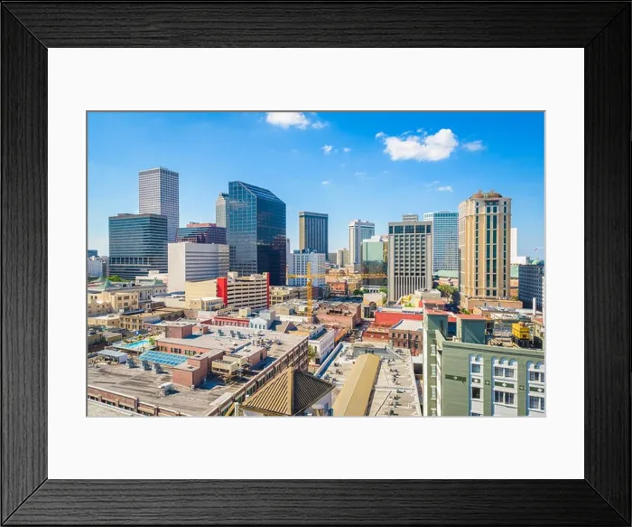 Framed Print : New Orleans, Louisiana, USA downtown rooftop city skyline in the afternoon Framed Print : New Orleans, Louisiana, USA downtown rooftop city skyline in the afternoon