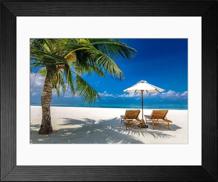 Framed Print : Tropical paradise beach with white sand and coco palms travel tourism wide panorama background. Luxury vacation and holiday banner, tropical beach Framed Print : Tropical paradise beach with white sand and coco palms travel tourism wide panorama background. Luxury vacation and holiday banner, tropical beach