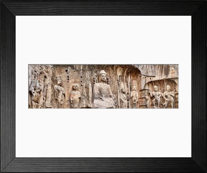 Framed Print : Longmen Grottoes panoramic view, Luoyang, China Framed Print : Longmen Grottoes panoramic view, Luoyang, China