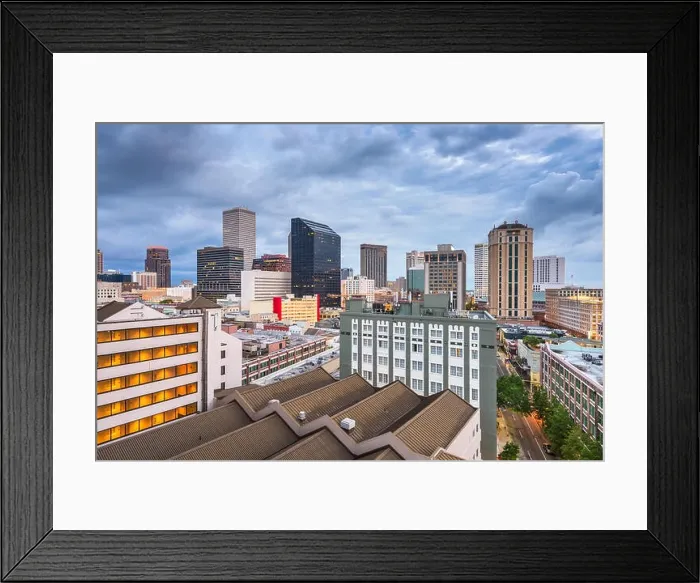 Framed Print : New Orleans, Louisiana, USA downtown business district skyline at dusk Framed Print : New Orleans, Louisiana, USA downtown business district skyline at dusk