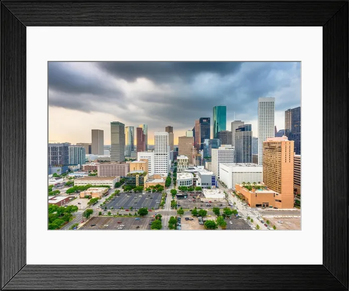 Framed Print : Houston, Texas, USA downtown city skyline at twilight Framed Print : Houston, Texas, USA downtown city skyline at twilight