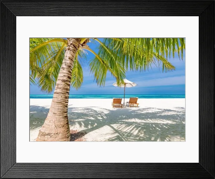 Framed Print : Tropical paradise beach with white sand and coco palms travel tourism wide panorama background. Luxury vacation and holiday banner, tropical beach Framed Print : Tropical paradise beach with white sand and coco palms travel tourism wide panorama background. Luxury vacation and holiday banner, tropical beach