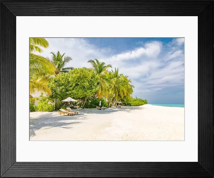 Framed Print : Tropical paradise beach with white sand and coco palms travel tourism wide panorama background. Luxury vacation and holiday banner, tropical beach Framed Print : Tropical paradise beach with white sand and coco palms travel tourism wide panorama background. Luxury vacation and holiday banner, tropical beach