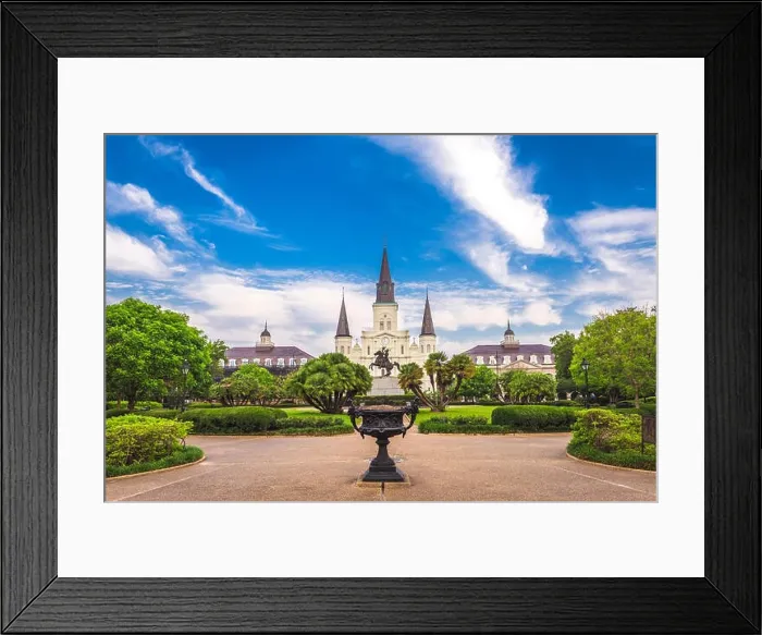 Framed Print : New Orleans, Louisiana, USA at Jackson Square and St. Louis Cathedral in the morning Framed Print : New Orleans, Louisiana, USA at Jackson Square and St. Louis Cathedral in the morning