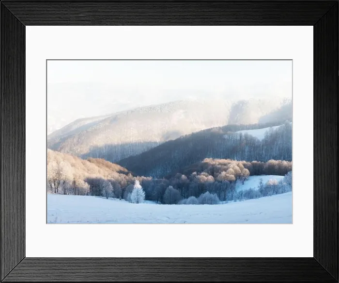 Framed Print : Fantastic winter landscape with snowy trees and snowy peaks. Carpathian mountains, Ukraine. Christmas holiday background. Landscape photography Framed Print : Fantastic winter landscape with snowy trees and snowy peaks. Carpathian mountains, Ukraine. Christmas holiday background. Landscape photography
