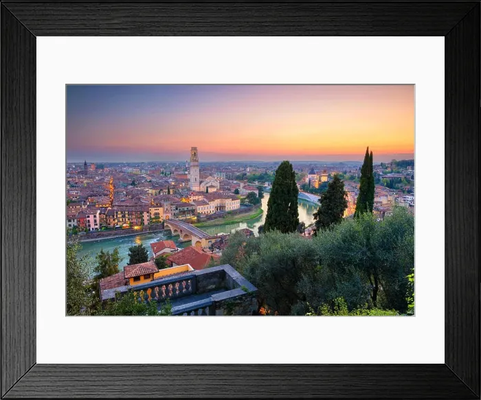 Framed Print : Verona, Italy. Cityscape image of Verona, Italy during sunset Framed Print : Verona, Italy. Cityscape image of Verona, Italy during sunset