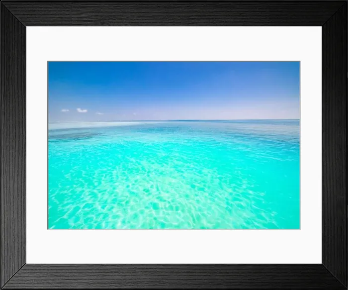 Framed Print : Beautiful beach and tropical sea, turquoise lagoon. Exotic ocean water, clear sky and horizon. Tropical seascape Framed Print : Beautiful beach and tropical sea, turquoise lagoon. Exotic ocean water, clear sky and horizon. Tropical seascape