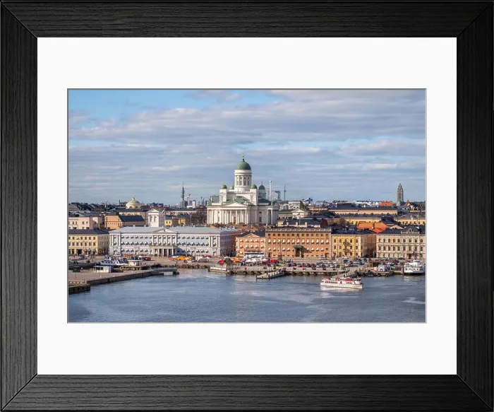 Framed Print : Helsinki, Finland - April 14 : Cathedral and other city buildings with central cityscape in Helsinki on April 14, 2019. With beautiful evening light Framed Print : Helsinki, Finland - April 14 : Cathedral and other city buildings with central cityscape in Helsinki on April 14, 2019. With beautiful evening light