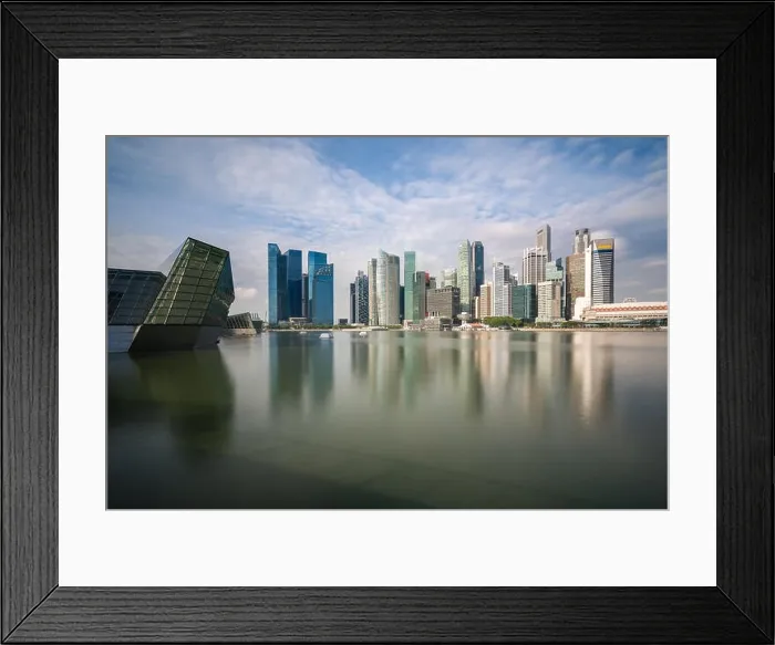 Framed Print : Singapore business district with skyscraper building and reflection at Marina Bay, Singapore Framed Print : Singapore business district with skyscraper building and reflection at Marina Bay, Singapore