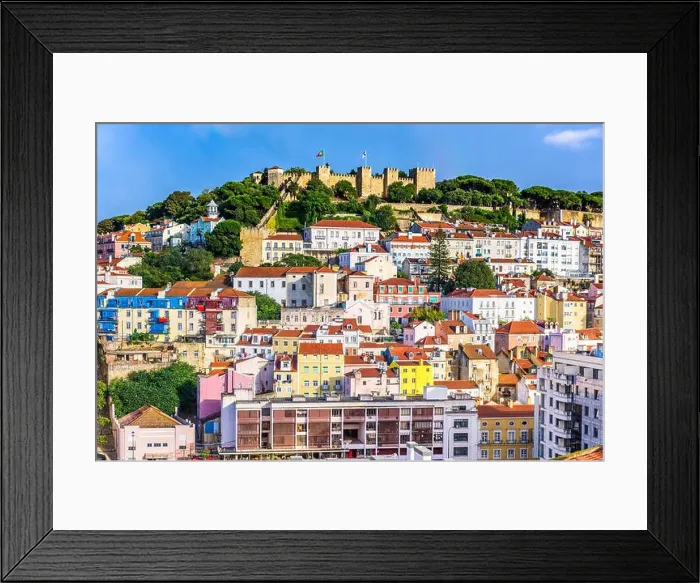 Framed Print : Lisbon, Portugal skyline at Sao Jorge Castle Framed Print : Lisbon, Portugal skyline at Sao Jorge Castle