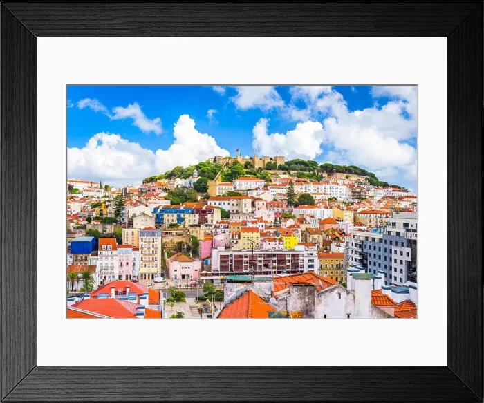 Framed Print : Lisbon, Portugal skyline at Sao Jorge Castle Framed Print : Lisbon, Portugal skyline at Sao Jorge Castle