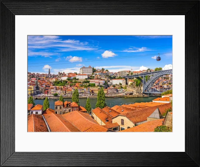 Framed Print : Porto, Portugal old town on the Douro River Framed Print : Porto, Portugal old town on the Douro River