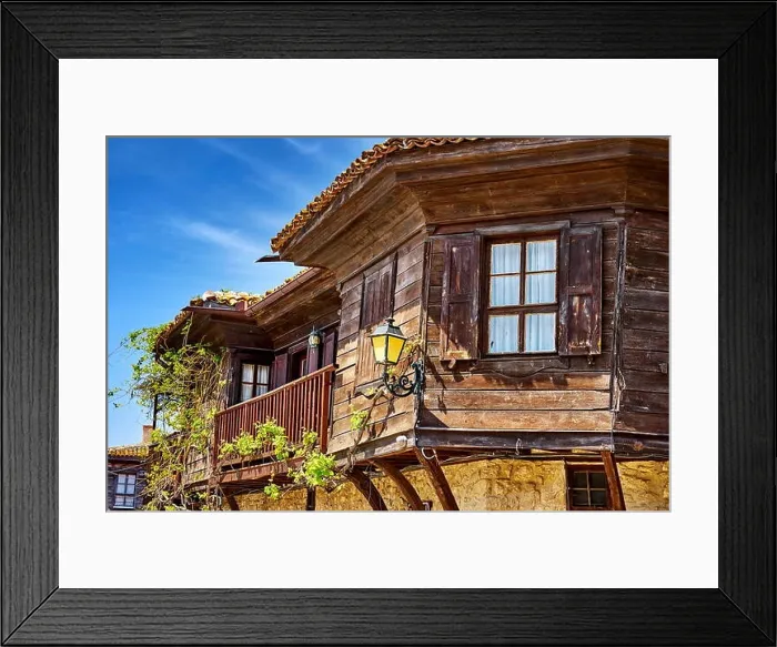 Framed Print : Traditional wooden architecture, Nessebar old town, Bulgaria Framed Print : Traditional wooden architecture, Nessebar old town, Bulgaria