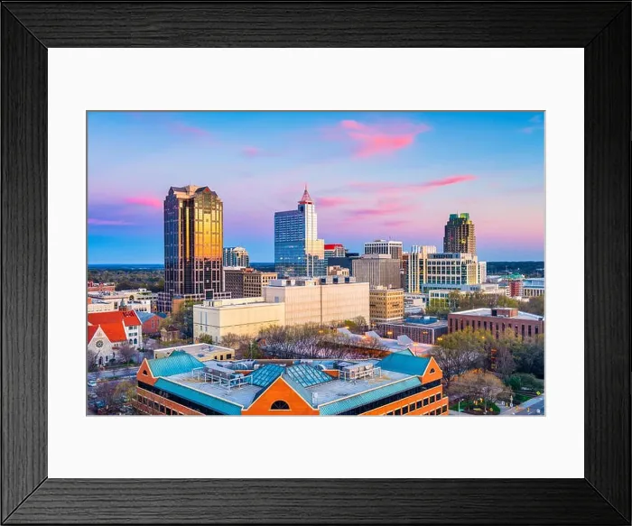 Framed Print : Raleigh, North Carolina, USA downtown city skyline Framed Print : Raleigh, North Carolina, USA downtown city skyline