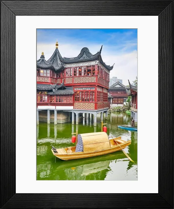 Framed Print : Traditional chinese wooden boat in Yuyuan Garden, Shanghai, China Framed Print : Traditional chinese wooden boat in Yuyuan Garden, Shanghai, China
