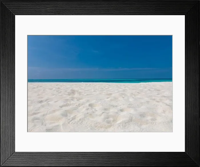 Framed Print : Minimal beach view, sea sand sky as relaxing summer scenery. Peaceful tropical beach landscape view. Clouds on blue sky, tranquil beach nature concept Framed Print : Minimal beach view, sea sand sky as relaxing summer scenery. Peaceful tropical beach landscape view. Clouds on blue sky, tranquil beach nature concept