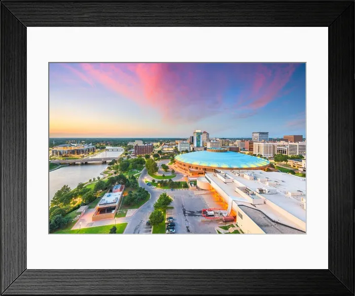 Framed Print : Wichita, Kansas, USA downtown city skyline at dusk Framed Print : Wichita, Kansas, USA downtown city skyline at dusk