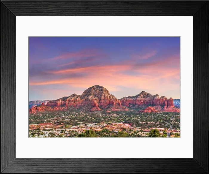 Framed Print : Sedona, Arizona, USA downtown skyline and mountains Framed Print : Sedona, Arizona, USA downtown skyline and mountains