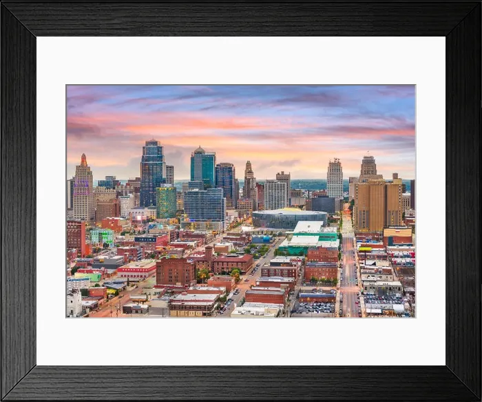 Framed Print : Kansas City, Missouri, USA downtown cityscape at twilight Framed Print : Kansas City, Missouri, USA downtown cityscape at twilight