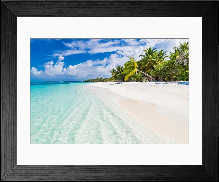 Framed Print : Beautiful beach landscape. Summer holiday and vacation concept. Inspirational tropical beach. Beach background banner