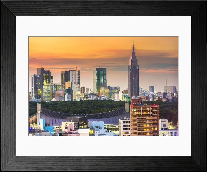 Framed Print : Tokyo, Japan city skyline over Shibuya towards Shinjuku Ward Framed Print : Tokyo, Japan city skyline over Shibuya towards Shinjuku Ward