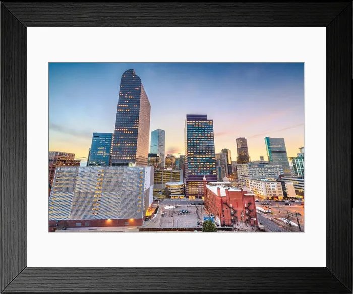 Framed Print : Denver, Colorado, USA downtown cityscape at twilight Framed Print : Denver, Colorado, USA downtown cityscape at twilight