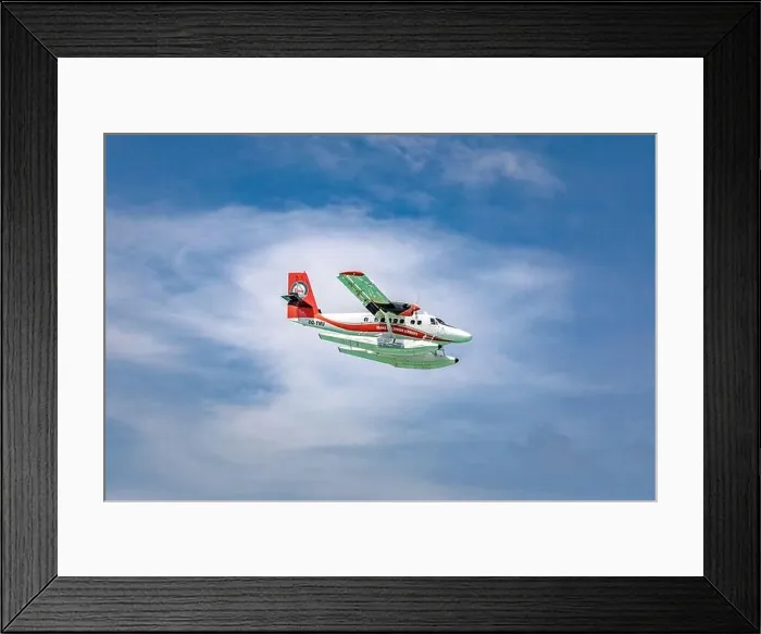 Framed Print : Male, Maldives - February 20, 2018: TMA - Trans Maldivian Airways De Havilland Canada DHC-6-300 Twin Otter seaplane at Male airport (MLE) Maldives Framed Print : Male, Maldives - February 20, 2018: TMA - Trans Maldivian Airways De Havilland Canada DHC-6-300 Twin Otter seaplane at Male airport (MLE) Maldives