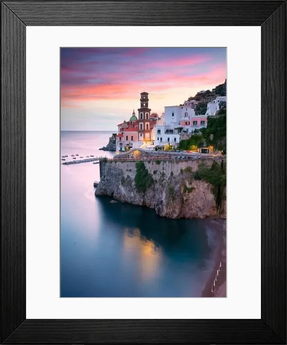 Framed Print : Atrani, Amalfi Coast, Italy. Aerial cityscape image of famous city Atrani located on Amalfi Coast, Italy at sunset Framed Print : Atrani, Amalfi Coast, Italy. Aerial cityscape image of famous city Atrani located on Amalfi Coast, Italy at sunset
