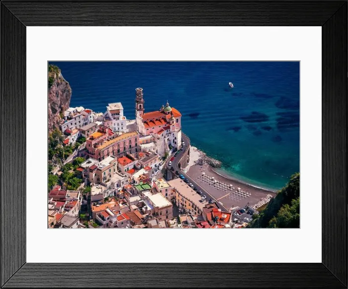 Framed Print : Atrani, Amalfi Coast, Italy. Aerial cityscape image of famous city Atrani located on Amalfi Coast, Italy at sunny summer day Framed Print : Atrani, Amalfi Coast, Italy. Aerial cityscape image of famous city Atrani located on Amalfi Coast, Italy at sunny summer day