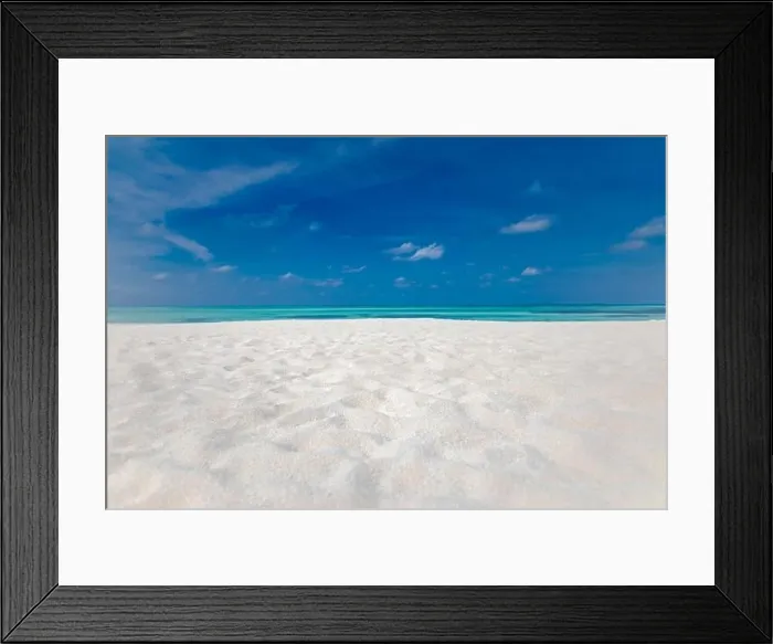 Framed Print : Minimal beach view, sea sand sky as relaxing summer scenery. Peaceful tropical beach landscape view. Clouds on blue sky, tranquil beach nature concept Framed Print : Minimal beach view, sea sand sky as relaxing summer scenery. Peaceful tropical beach landscape view. Clouds on blue sky, tranquil beach nature concept