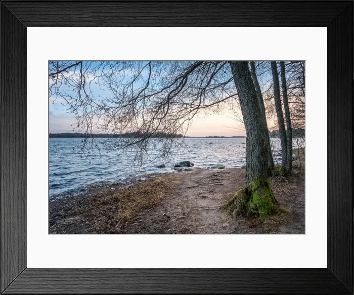 Framed Print : Mood sea landscape with sunrise and morning light at winter day in Finland Framed Print : Mood sea landscape with sunrise and morning light at winter day in Finland