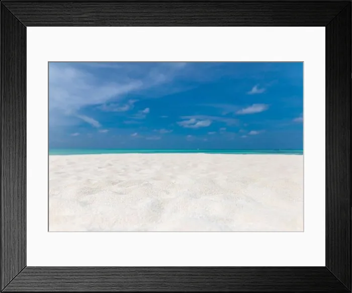 Framed Print : Minimal beach view, sea sand sky as relaxing summer scenery. Peaceful tropical beach landscape view. Clouds on blue sky, tranquil beach nature concept Framed Print : Minimal beach view, sea sand sky as relaxing summer scenery. Peaceful tropical beach landscape view. Clouds on blue sky, tranquil beach nature concept