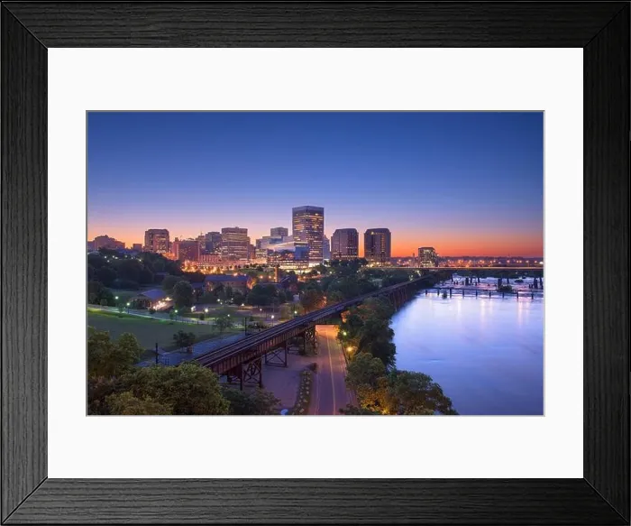 Framed Print : Richmond, Virginia, USA downtown skyline at dawn Framed Print : Richmond, Virginia, USA downtown skyline at dawn