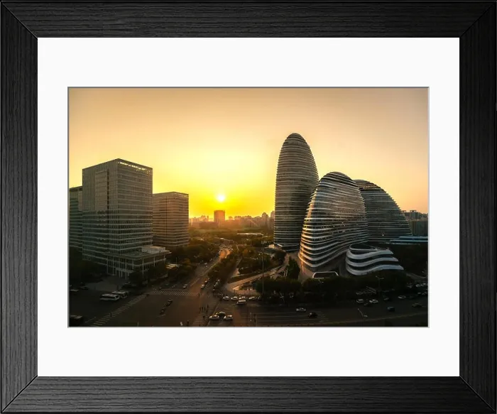 Framed Print : Beijing Financial Center, China, Sunset at CBD Business Framed Print : Beijing Financial Center, China, Sunset at CBD Business