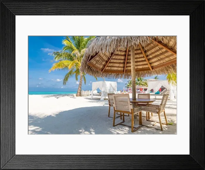Framed Print : Beach bar locate on the sand ready to service chill liquor alcohol drink party or best view in villa resort using relax for leisure travel summer Framed Print : Beach bar locate on the sand ready to service chill liquor alcohol drink party or best view in villa resort using relax for leisure travel summer