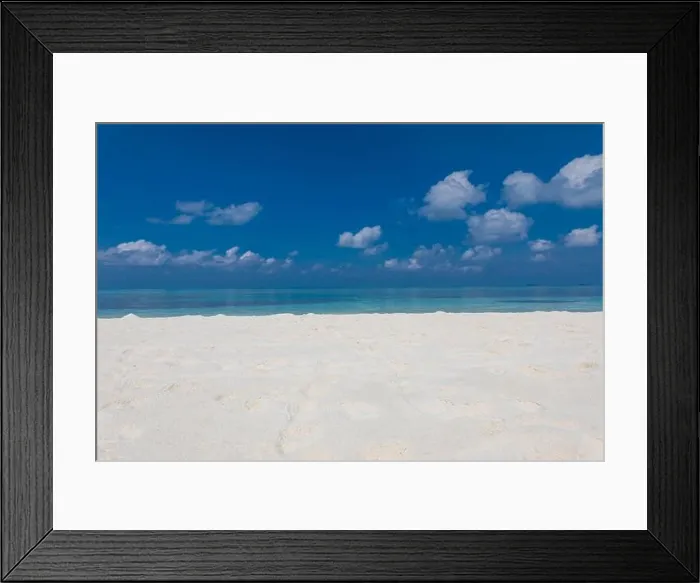 Framed Print : Minimal beach view, sea sand sky as relaxing summer scenery. Peaceful tropical beach landscape view. Clouds on blue sky, tranquil beach nature concept Framed Print : Minimal beach view, sea sand sky as relaxing summer scenery. Peaceful tropical beach landscape view. Clouds on blue sky, tranquil beach nature concept