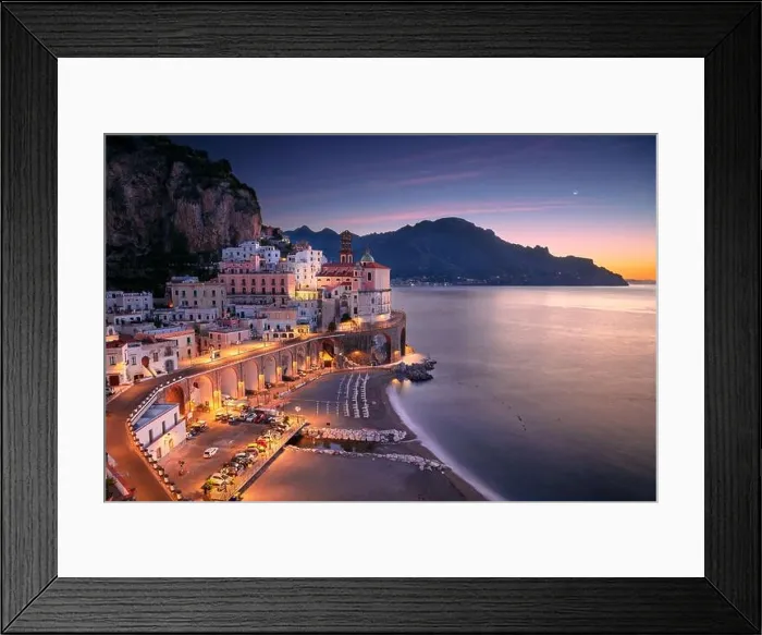 Framed Print : Atrani, Amalfi Coast, Italy. Aerial cityscape image of famous city Atrani located on Amalfi Coast, Italy at sunrise Framed Print : Atrani, Amalfi Coast, Italy. Aerial cityscape image of famous city Atrani located on Amalfi Coast, Italy at sunrise