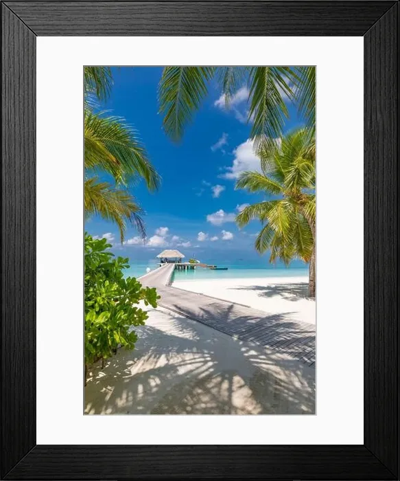 Framed Print : Summer vacation on a tropical island with beautiful beach and palm trees. Luxury travel background, exotic beach landscape, sunny weather, tropics Framed Print : Summer vacation on a tropical island with beautiful beach and palm trees. Luxury travel background, exotic beach landscape, sunny weather, tropics
