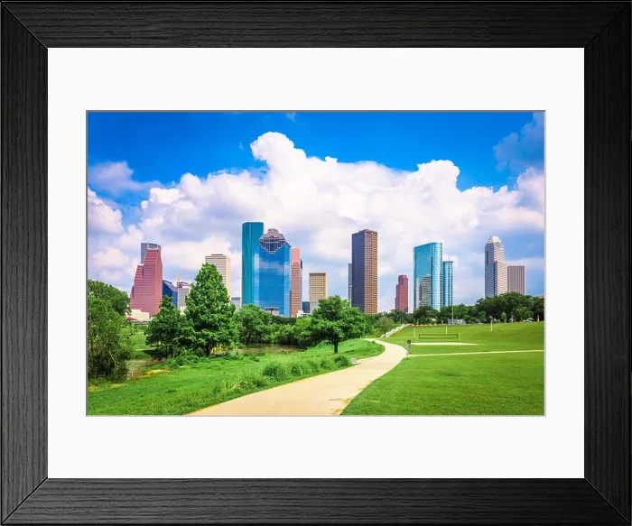 Framed Print : Houston, Texas, USA downtown city skyline Framed Print : Houston, Texas, USA downtown city skyline