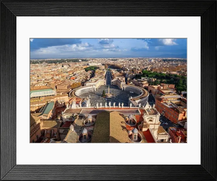 Framed Print : Vatican City State surrounded by Rome, Italy from above in the afternoon Framed Print : Vatican City State surrounded by Rome, Italy from above in the afternoon