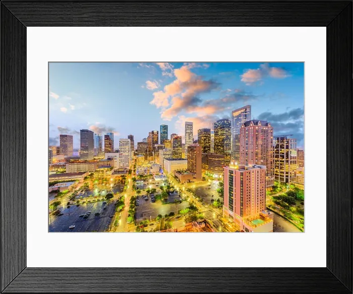 Framed Print : Houston, Texas, USA downtown city skyline Framed Print : Houston, Texas, USA downtown city skyline