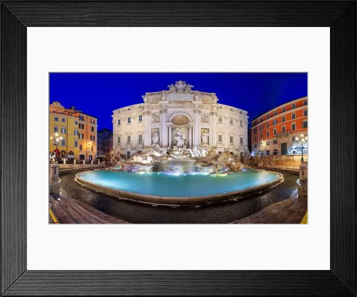 Framed Print : Rome, Italy overlooking Trevi Fountain during twilight Framed Print : Rome, Italy overlooking Trevi Fountain during twilight