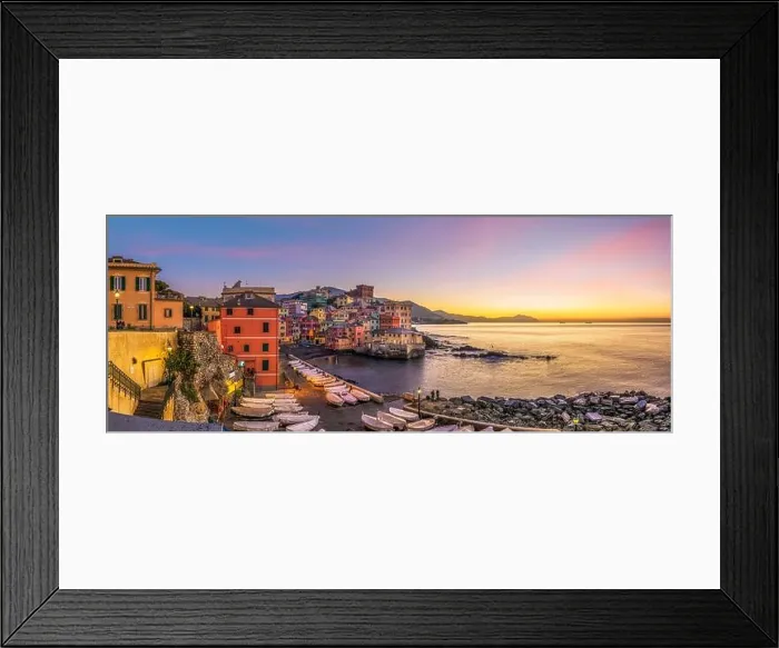 Framed Print : The old fishing village of Boccadasse, Genoa, Italy at dawn Framed Print : The old fishing village of Boccadasse, Genoa, Italy at dawn