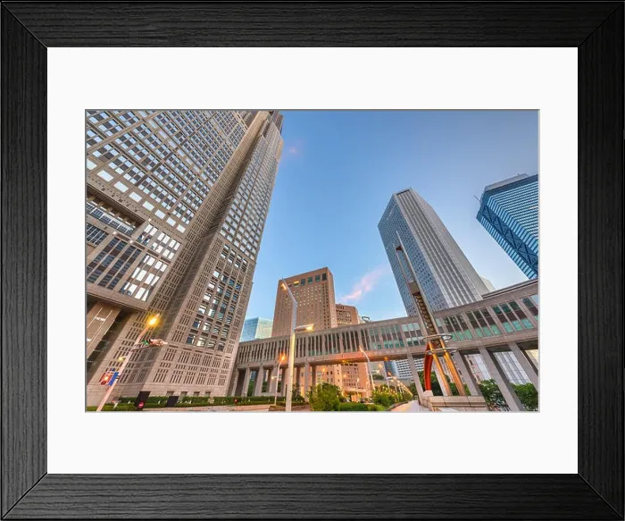 Framed Print : Shinjuku, Tokyo, Japan cityscape past the Metropolitan Government Building in the morning