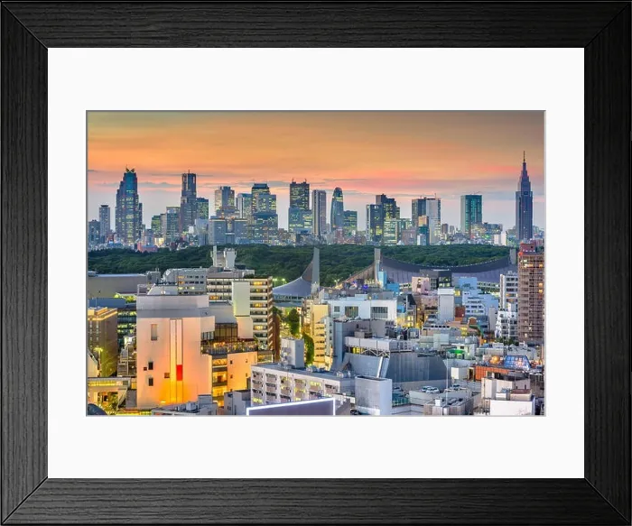 Framed Print : Tokyo, Japan city skyline over Shibuya towards Shinjuku Ward Framed Print : Tokyo, Japan city skyline over Shibuya towards Shinjuku Ward