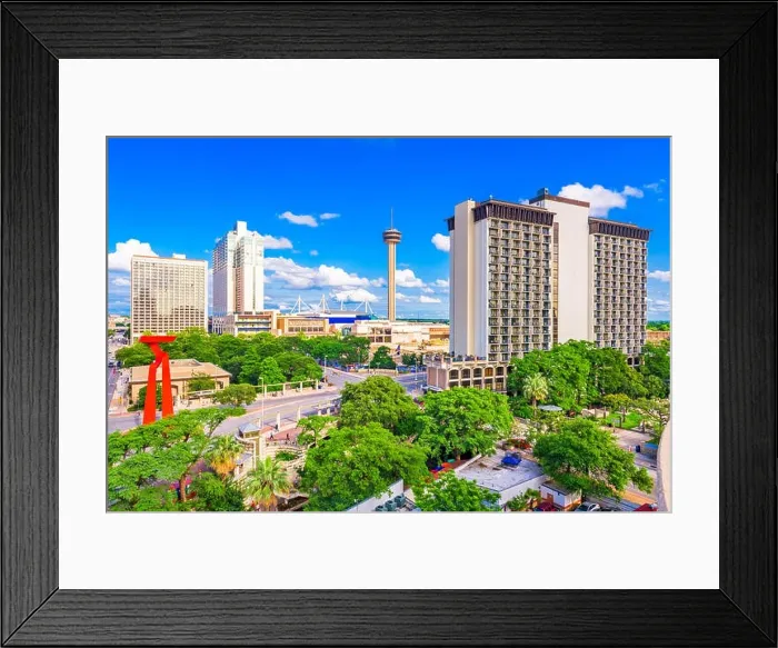 Framed Print : San Antonio, Texas, USA downtown cityscape