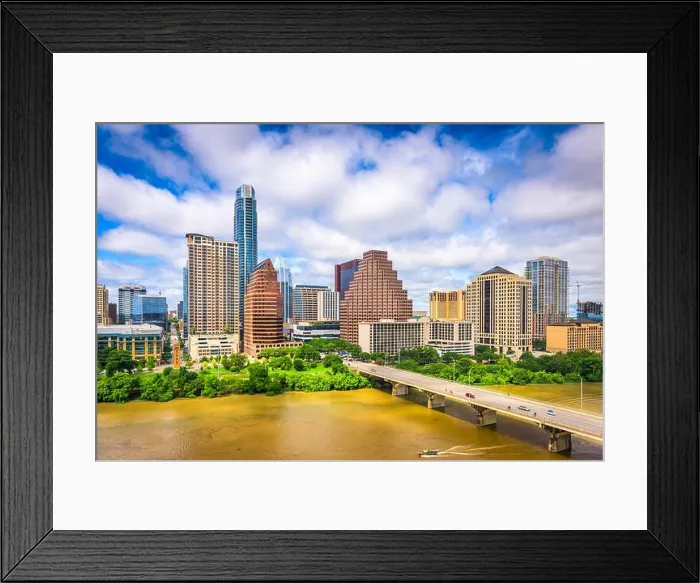 Framed Print : Austin, Texas, USA downtown city skyline Framed Print : Austin, Texas, USA downtown city skyline