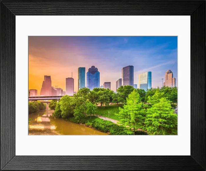 Framed Print : Houston, Texas, USA downtown city skyline Framed Print : Houston, Texas, USA downtown city skyline