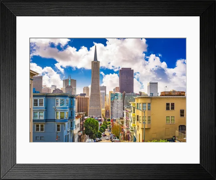 Framed Print : San Francisco, California, USA city skyline Framed Print : San Francisco, California, USA city skyline